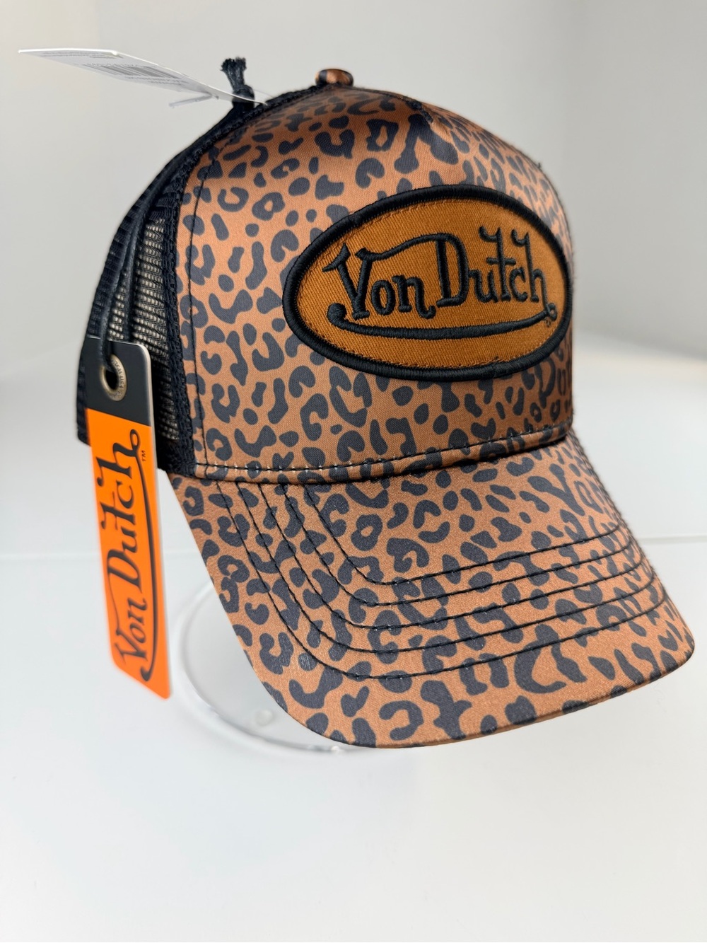 Von Dutch orange cheetah velvet trucker hat SnapBack Y2K - Picture 2 of 4